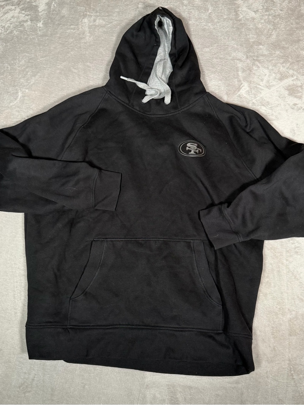 Antigua Black Hoodie with Gray Hood Lining - Men